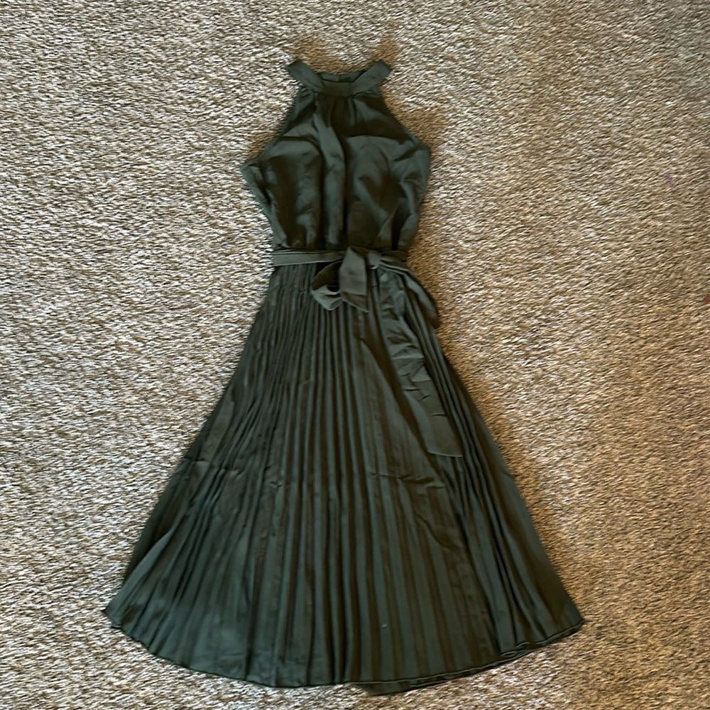 Olive Green MIDI A line Dress Size Small
